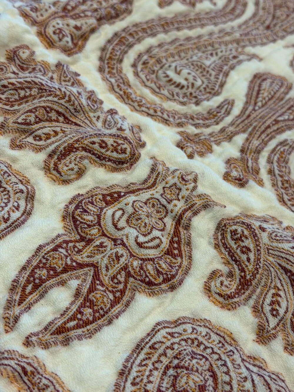 Pottery Barn Wool Cotton Jacquard Quilted Paisley Euro Sham